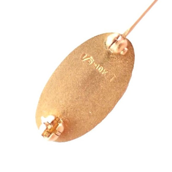 Gold Cross 10K 1/5 Leaf Tie Tack Set of 2 with Gold Tone Cross Leaf with Chain - Picture 3 of 9